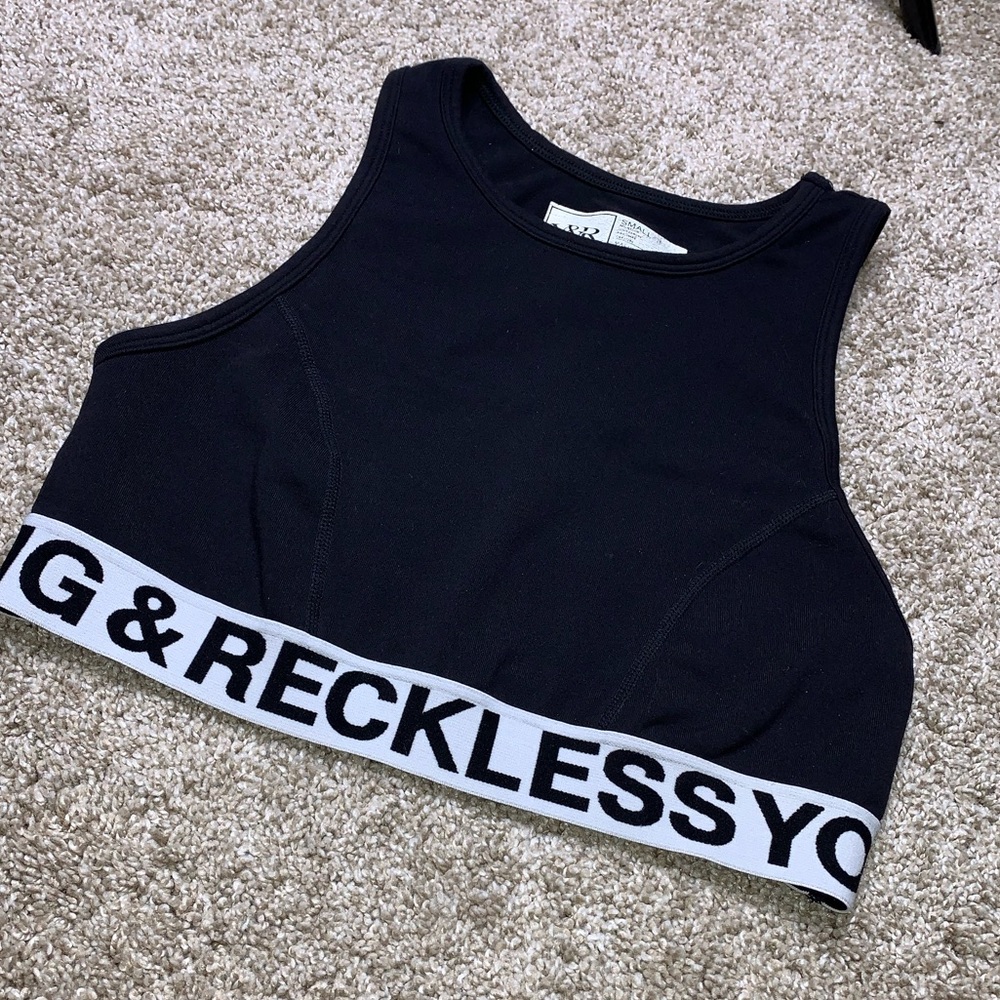 🖤Young & Reckless Black Crop Top Size S - Picture 4 of 7